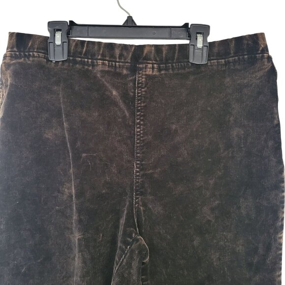 EASEL Vintage-Style Brown Acid Wash‎ velvet Corduroy Flare Pants Womens L hippie - Picture 2 of 7